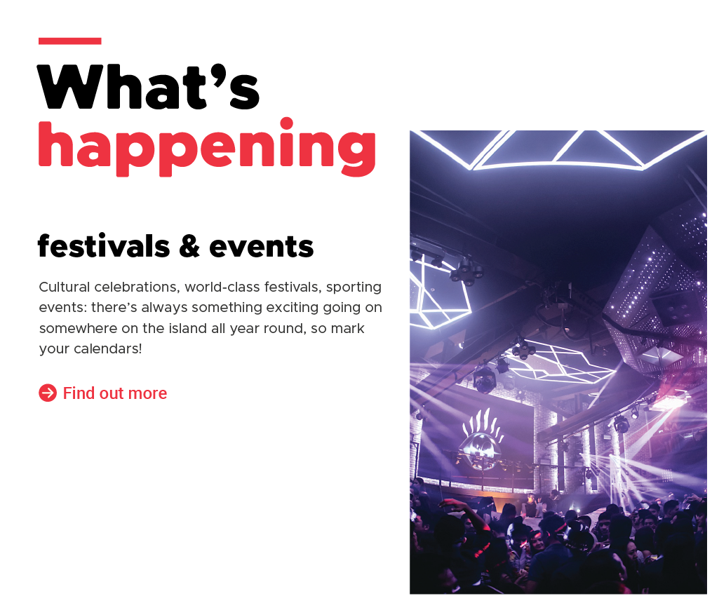 A banner with the text What's happening: Festivals and events